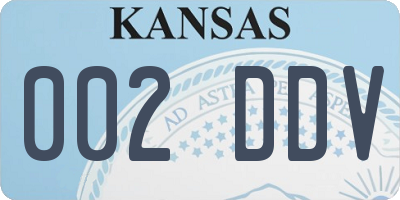 KS license plate 002DDV