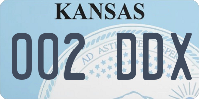 KS license plate 002DDX