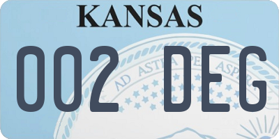 KS license plate 002DEG
