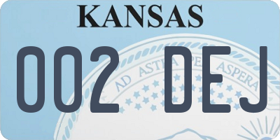 KS license plate 002DEJ