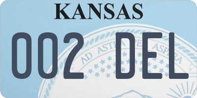 KS license plate 002DEL