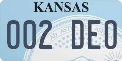 KS license plate 002DEO
