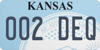 KS license plate 002DEQ