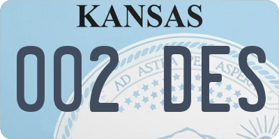 KS license plate 002DES