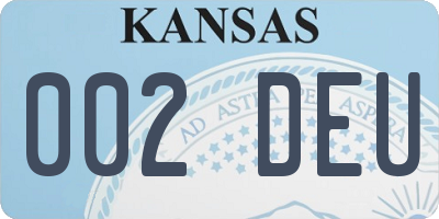 KS license plate 002DEU