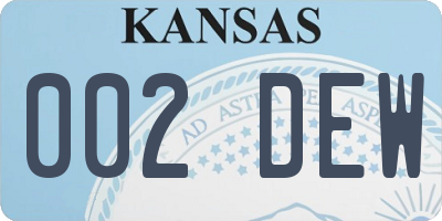 KS license plate 002DEW