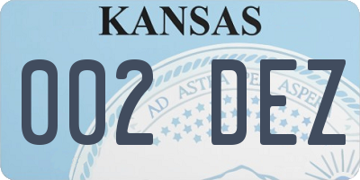 KS license plate 002DEZ