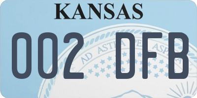 KS license plate 002DFB