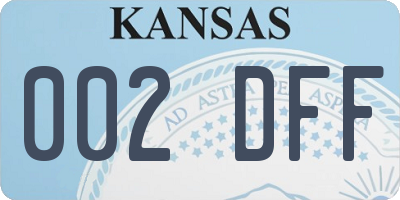KS license plate 002DFF
