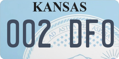 KS license plate 002DFO