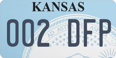 KS license plate 002DFP