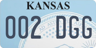KS license plate 002DGG