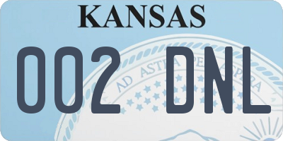 KS license plate 002DNL