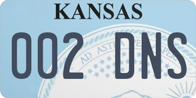 KS license plate 002DNS