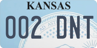 KS license plate 002DNT