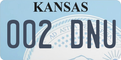 KS license plate 002DNU