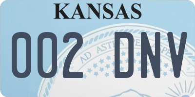 KS license plate 002DNV