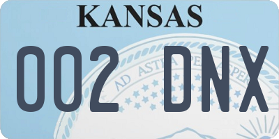 KS license plate 002DNX