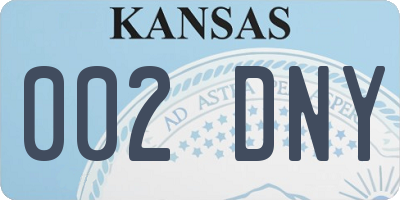KS license plate 002DNY
