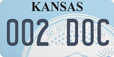 KS license plate 002DOC