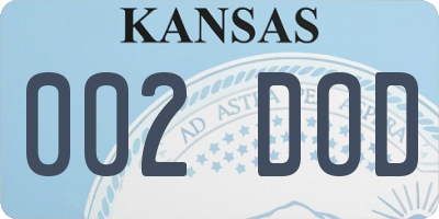 KS license plate 002DOD