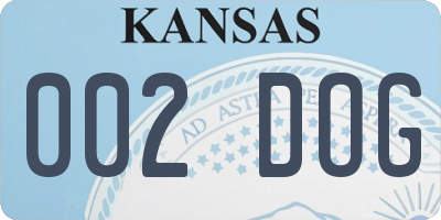 KS license plate 002DOG