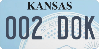 KS license plate 002DOK