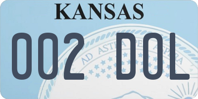 KS license plate 002DOL