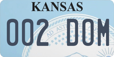 KS license plate 002DOM