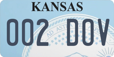 KS license plate 002DOV