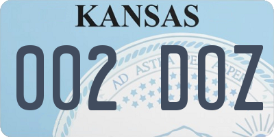 KS license plate 002DOZ