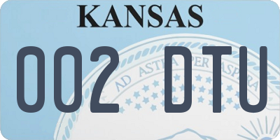 KS license plate 002DTU