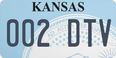 KS license plate 002DTV