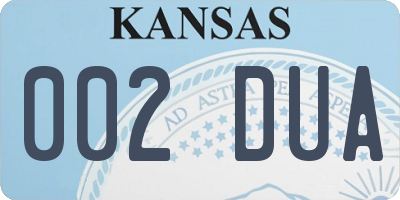KS license plate 002DUA