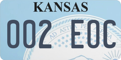 KS license plate 002EOC