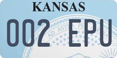 KS license plate 002EPU