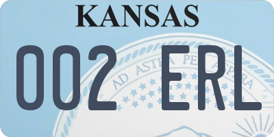 KS license plate 002ERL