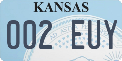KS license plate 002EUY