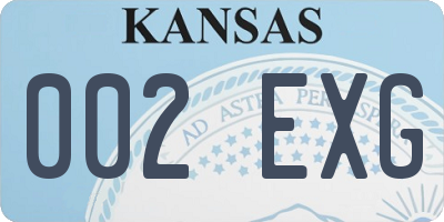KS license plate 002EXG