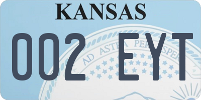 KS license plate 002EYT