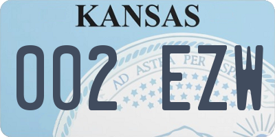 KS license plate 002EZW