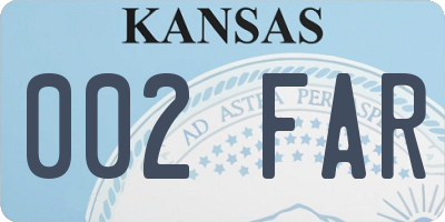 KS license plate 002FAR
