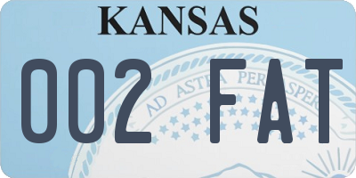 KS license plate 002FAT