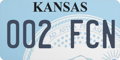 KS license plate 002FCN