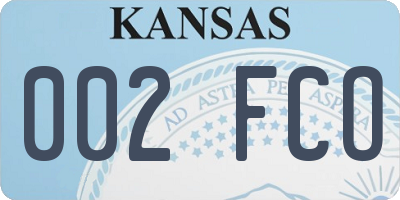 KS license plate 002FCO