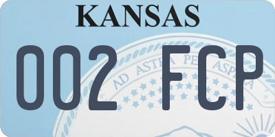KS license plate 002FCP