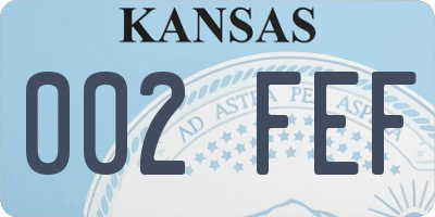 KS license plate 002FEF