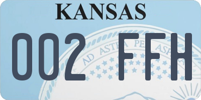 KS license plate 002FFH