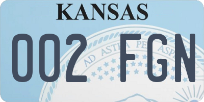KS license plate 002FGN