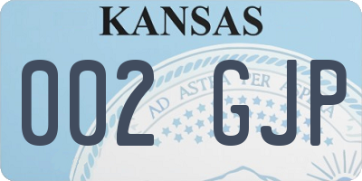 KS license plate 002GJP